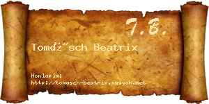 Tomásch Beatrix névjegykártya